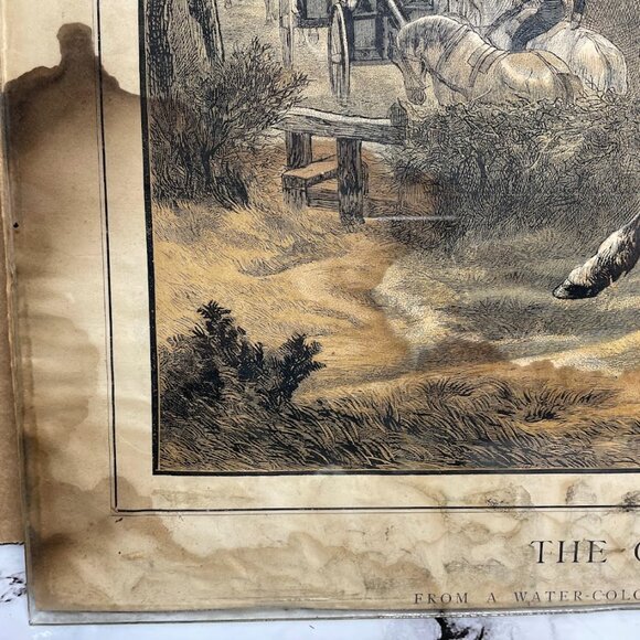 1930s Basil Bradley The Old Soldier Horses War Lithograph Print with Damage READ - Picture 6 of 16